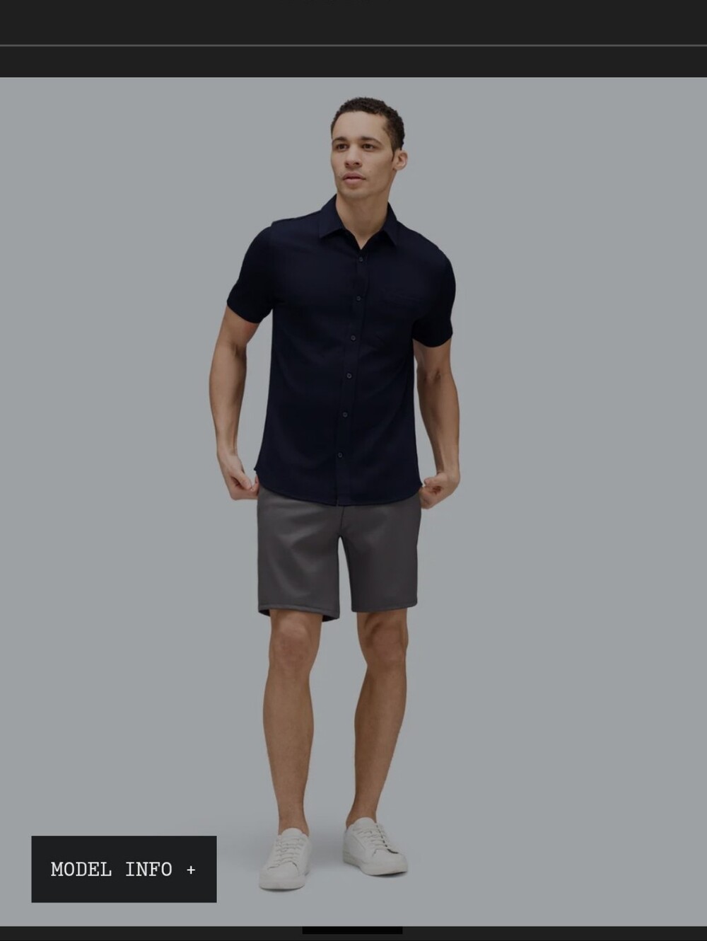 Unbound Merino Short Sleeve Button Up Navy Shirt Medium Size Like New